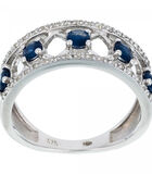 Ring 'Lady Blue Saphir' witgoud en diamanten image number 3