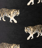 Coussin velours noir avec tigres brodées et franges image number 2