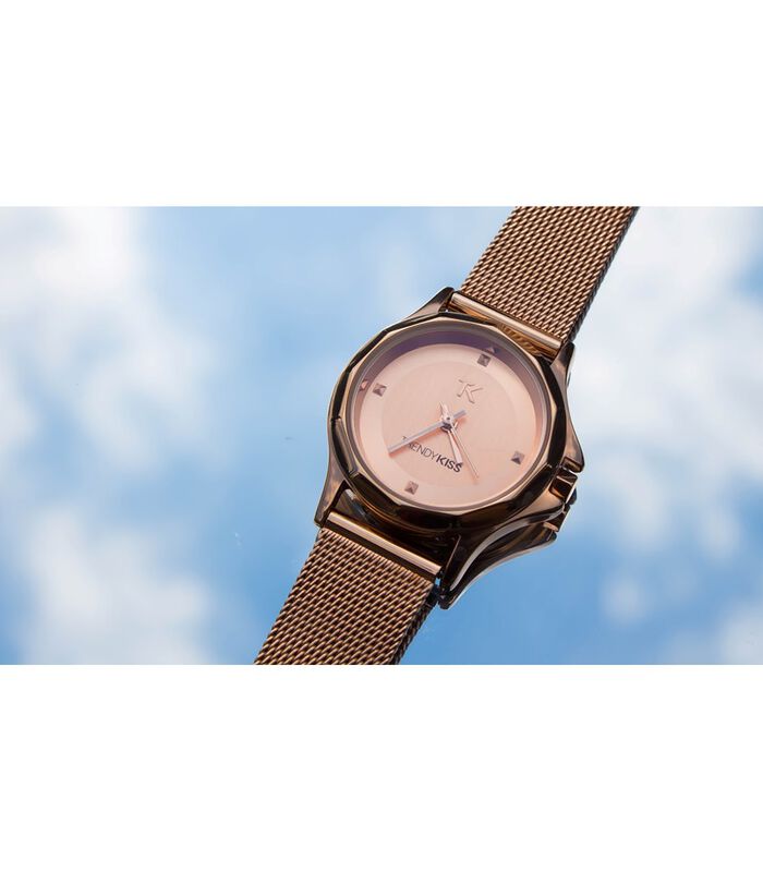 Analoog horloge met stalen Milanese armband LUCILLE image number 4