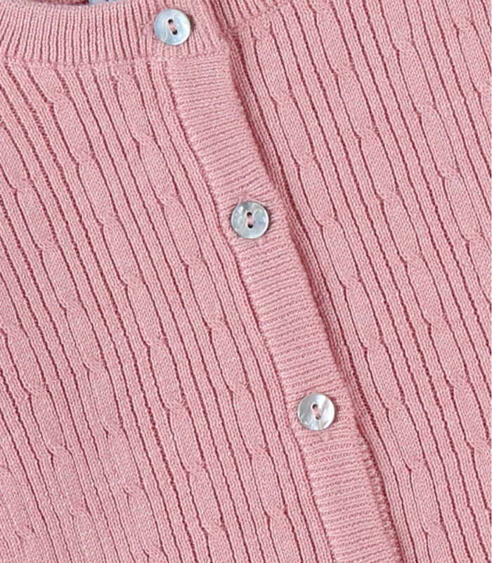 Vestje uit gevlochten tricot, donkerroze image number 2
