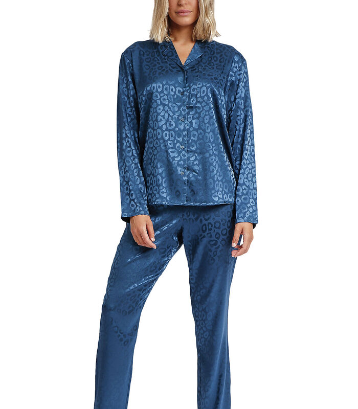 Pyjama pantalon chemise Satin Leopard image number 0