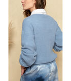 Lichtblauwe trui met subtiele kabelmotief image number 1