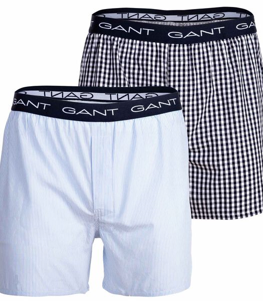 Geweven boxershorts GINGHAM AND STRIPE BOXER SHORTS 2-PACK Set van 2