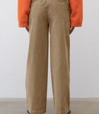 Pantalon large en fin velours de coupe Straight Fit courte image number 2