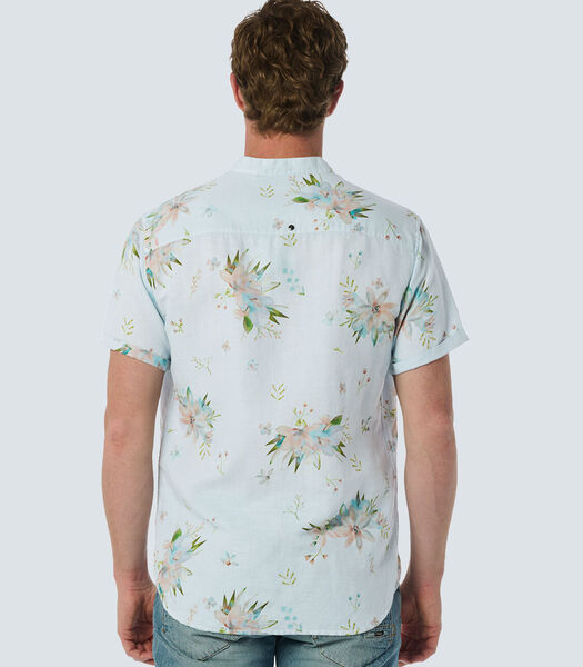 Zomers overhemd met botanische print van katoen en linnen Male