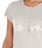 Chemise de nuit manches courtes Love Pucker gris image number 3