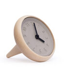 TOUPIE - Horloge de table en bois et béton aiguilles bleues image number 0