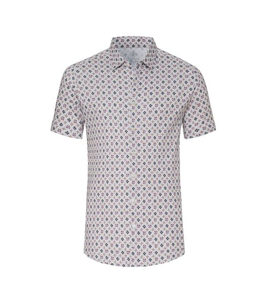 Short Sleeve Jersey Overhemd Print Beige