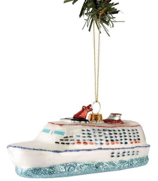 Kerstbal Cruise Schip 14 cm