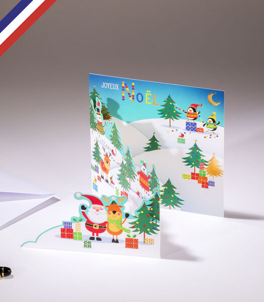 Carte tri-volet fin d'année - Joyeux Noël- Père Noël