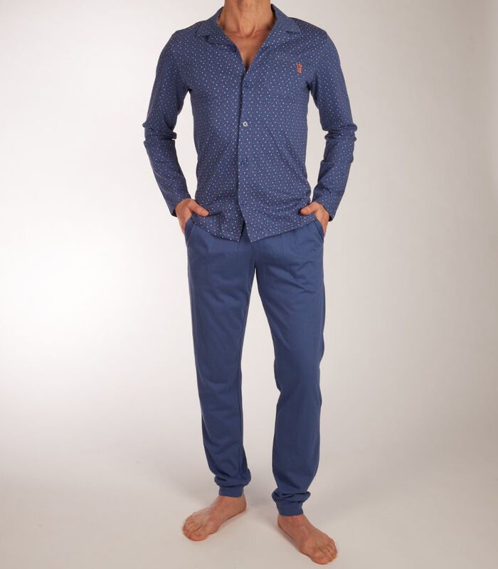 Pyjama lange mouwen lange broek doorknoop ARNO image number 4