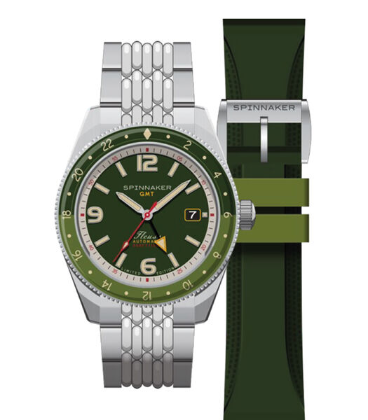 Fleuss GMT Automatic - DEEP GREY - Herenhorloge - Japans automatisch GMT uurwerk