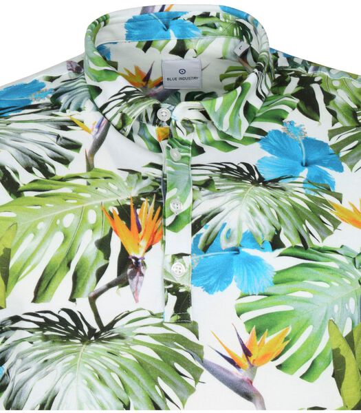 Blue Industry Polo Vert Floral