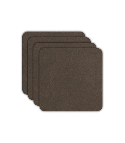 Onderzetters - Soft Leather - Earth - 10 x 10 cm - 4 Stuks