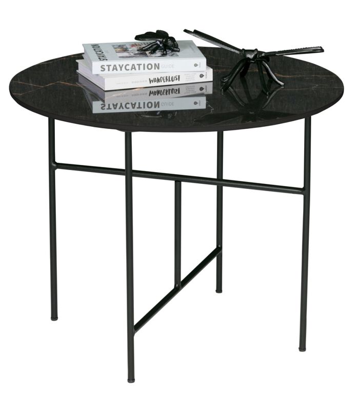 Table d'appoint - Porcelaine/Métal - Noir - 48x60x60 - Vida image number 2