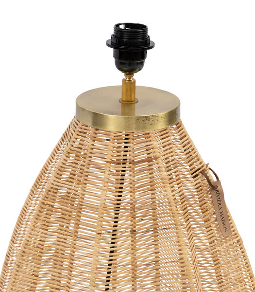 Tafellamp woonkamer, Lampenvoet Rotan ovaal - Canggu Table - Bruin