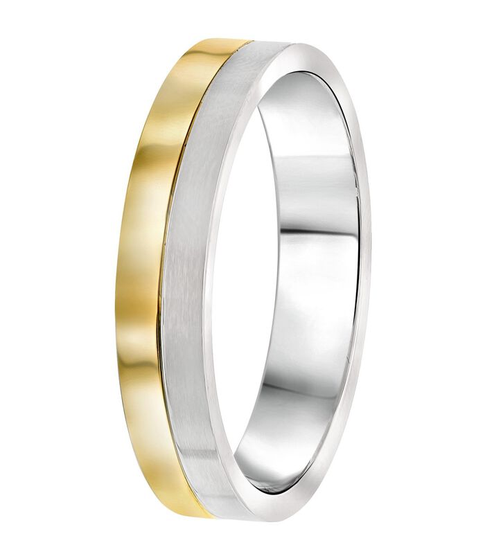 Ring 'Parijs' Staal - zilverkleurig-goudkleurig image number 0