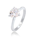Ring Dames Hart Eenzaam Verloving Liefde Met Zirkonia Kristal In 925 Sterling Zilver image number 0