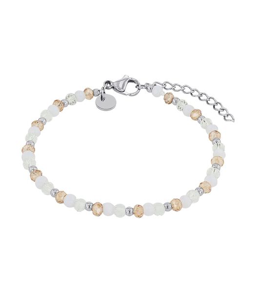 Bracelet pour femme, acier inoxydable, perle de verre