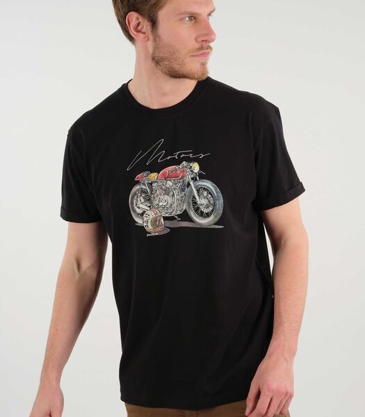 MOTORCYCLE - Katoenen jersey T-shirt met ronde hals
