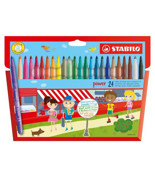 STABILO Power stylo-feutre Moyen Multicolore 24 pièce(s)