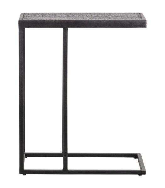 Table d'appoint forme de U - Métal - Noir - 55x45x35 cm - Febe