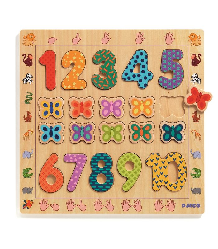 pedagogisch houten puzzel 1 to 10 image number 1
