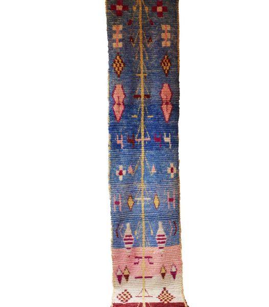 Tapis de couloir Berbere marocain pure laine 81 x 383 cm