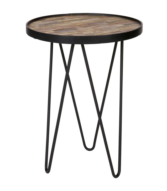 Table d'appoint - Bois/métal - Bois/noir - 52x39x39 cm - Lev image number 0