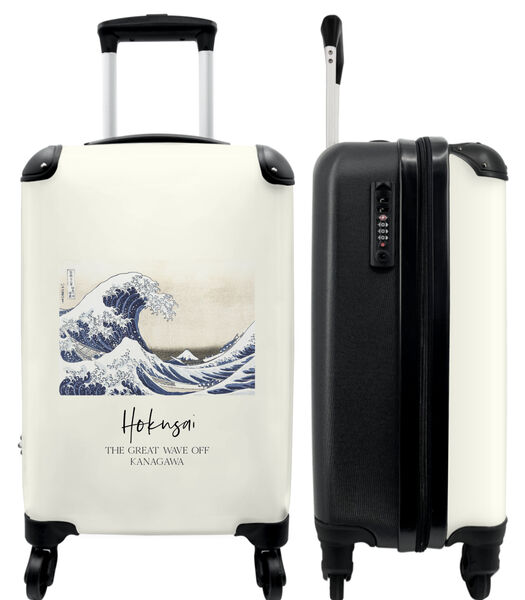 Ruimbagage koffer met 4 wielen en TSA slot (Kunst - Hokusai - Golf - Zee)
