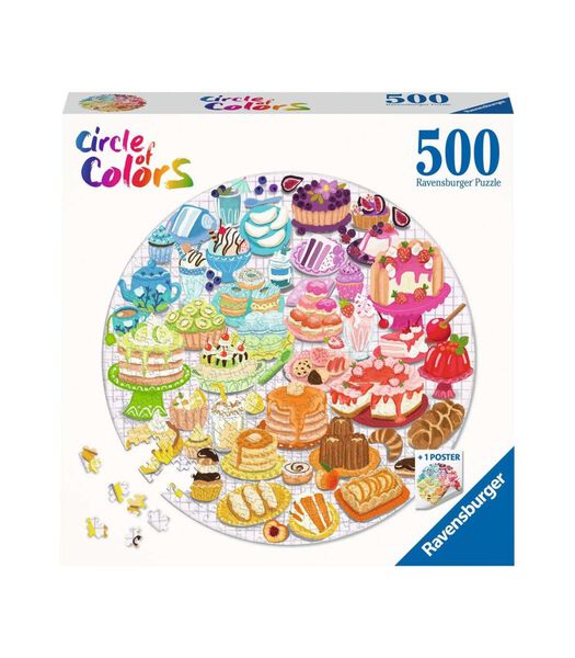 500 pièces Puzzle rond - Cercle de couleurs - Desserts/pâtisseries