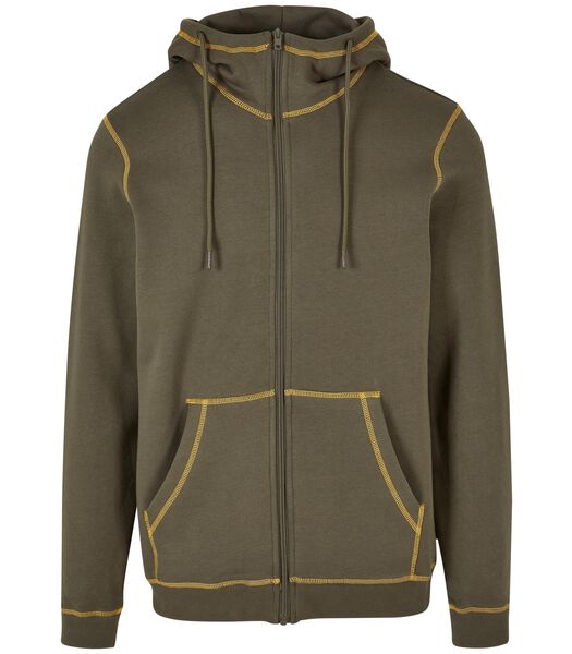 Sweatshirt à capuche zippé contrastée Organic