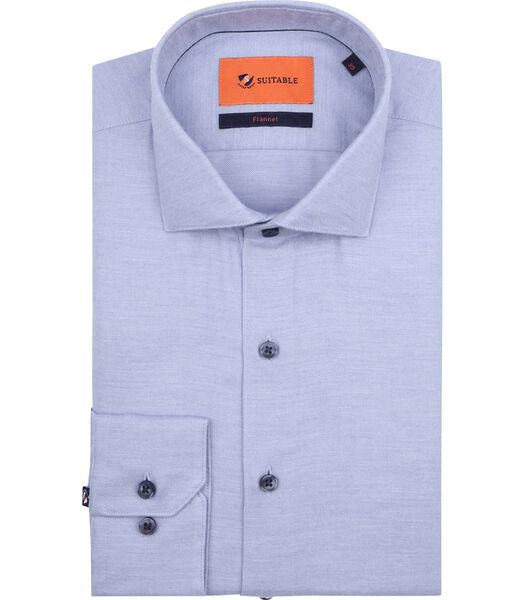 Suitable Overhemd Widespread Flanel Lichtblauw