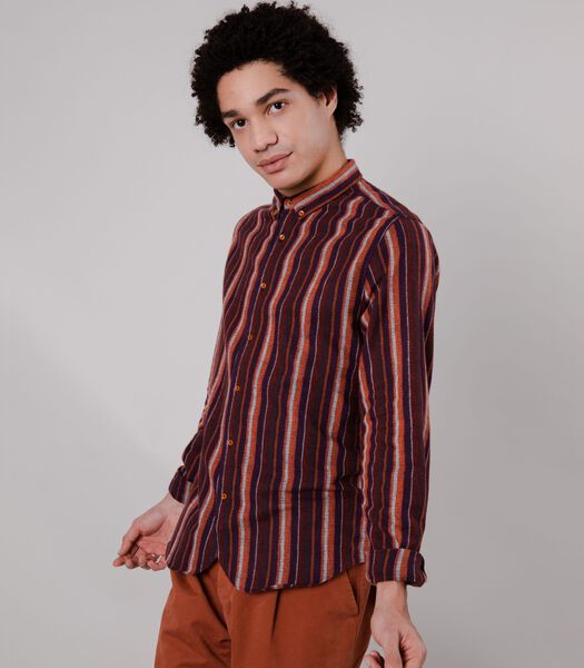 Barre Flannel Regular Shirt Orange