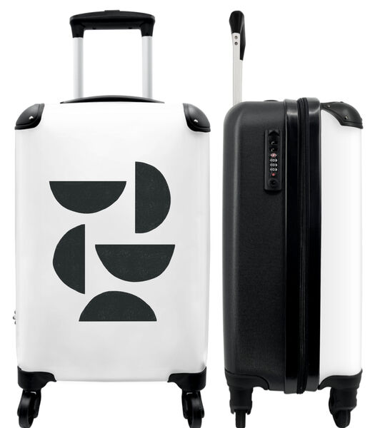 Ruimbagage koffer met 4 wielen en TSA slot (Zwart - Wit - Abstract - Kunst)