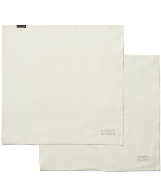 Serviettes de table en coton en tissu unis - Whisper White
