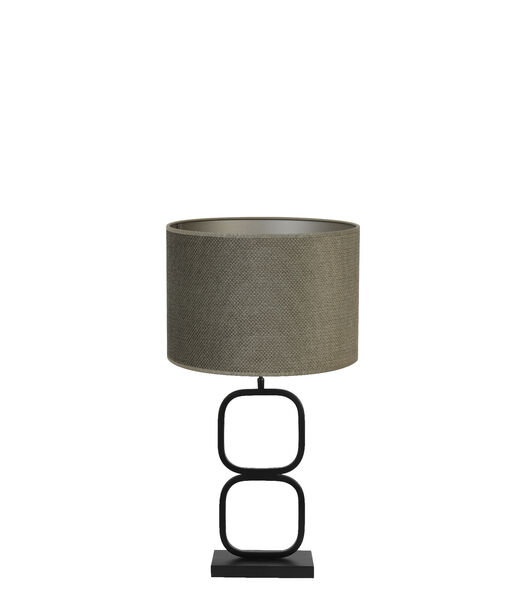 Lampe de table Lutika/Vandy - Noir/Vert Olive - Ø30x67cm