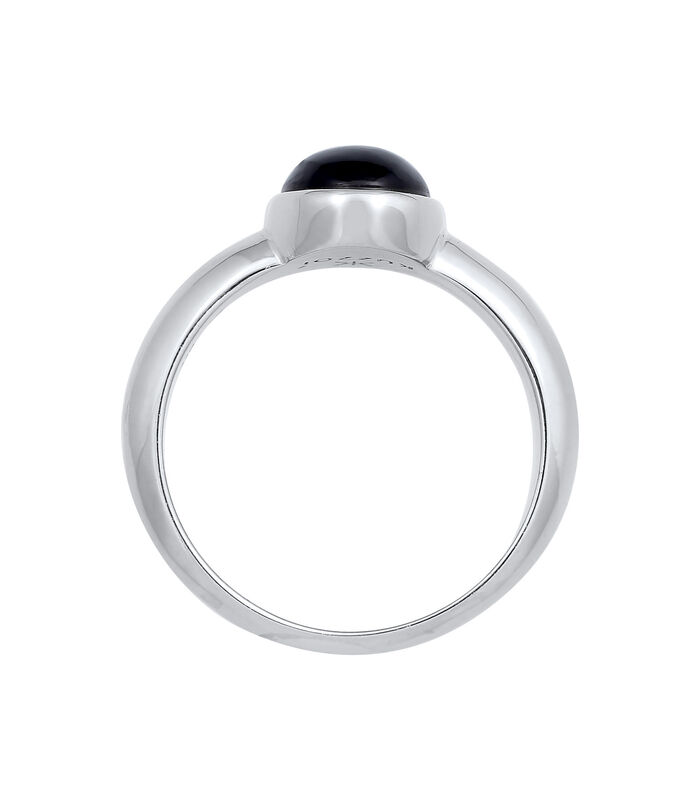 Ring Heren Oval Basic Met Onyx In 925 Sterling Zilver image number 2