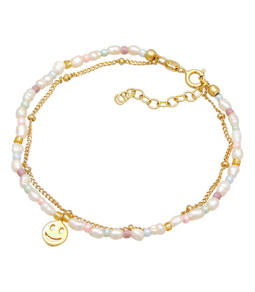 Bracelet Perles De Avec Smiling Face Pour Femmes Avec  Perles De Culture D'eau Douce En Argent Sterling 925