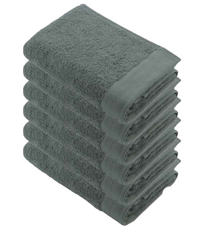 Lot de 6 Remade Cotton serviettes de bain 70x140 Vert image number 0