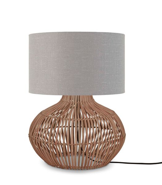 Lampe de Table Kalahari - Gris/Rotin - Ø32cm