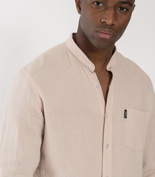 Mandarin Collar Cotton Shirt