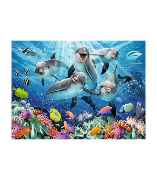 puzzel Dolfijnen in het koraalrif - 500 stukjes