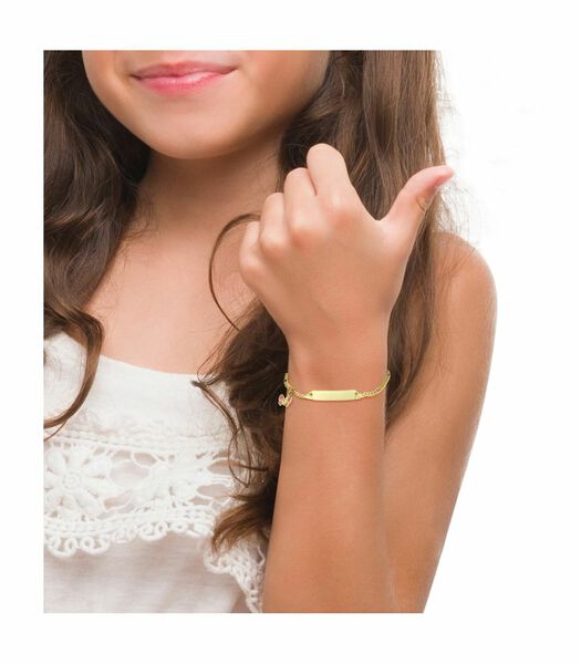 ID armband voor meisjes, goud 375, vlinder