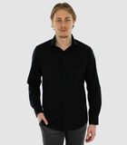 Strijkvrij Overhemd - Zwart - Slim Fit - Excellent Katoen - Heren image number 3