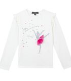 Oeko-Tex T-shirt met lange mouwen en ballerina-opdruk image number 0
