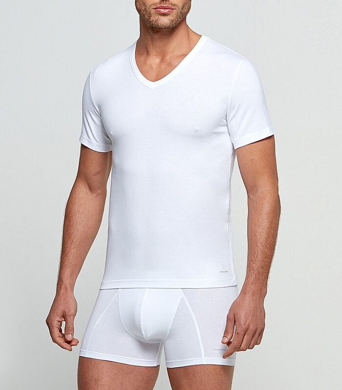 T-shirt col V tricot de peau innovation régulateur de température image number 1