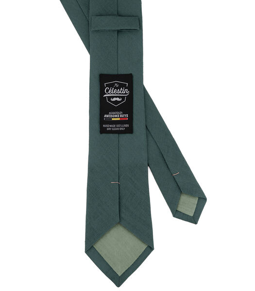 Cravate en lin vert eucalyptus - TRAIL - Fabriquée à la main