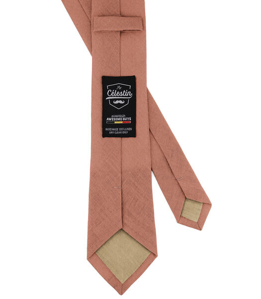 Cravate en lin terracotta clair - FOLK - Fabriquée à la main
