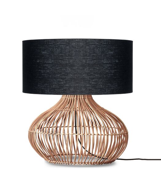 Lampe de Table Kalahari - Noir/Rotin - Ø47cm